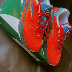 Red and Blue Athletic Sneakers